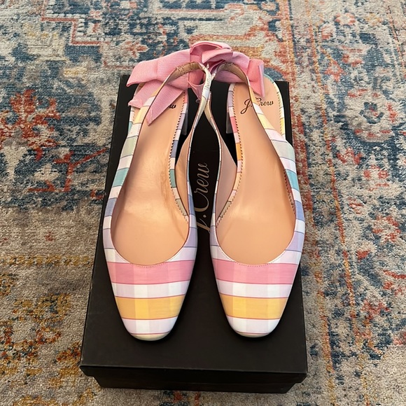 J. Crew Rainbow Gingham Sling Back Pump - Picture 2 of 5